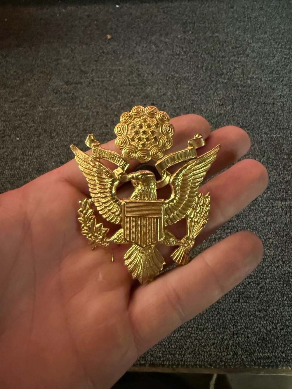 Vintage US Army Officer's Visor Cap Eagle Badge